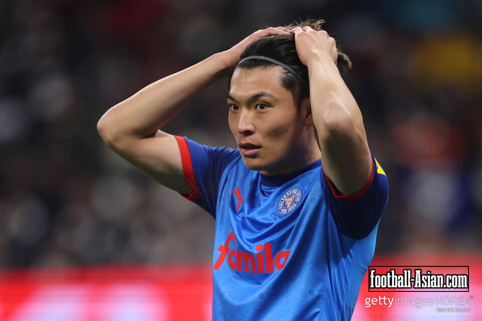 FRANKFURT AM MAIN, GERMANY - FEBRUARY 16: Shuto Machino of Holstein Kiel reacts during the Bundesliga match between Eintracht Frankfurt and Holstein Kiel at Deutsche Bank Park on February 16, 2025 in Frankfurt am Main, Germany. (Photo by Alex Grimm/Getty Images)