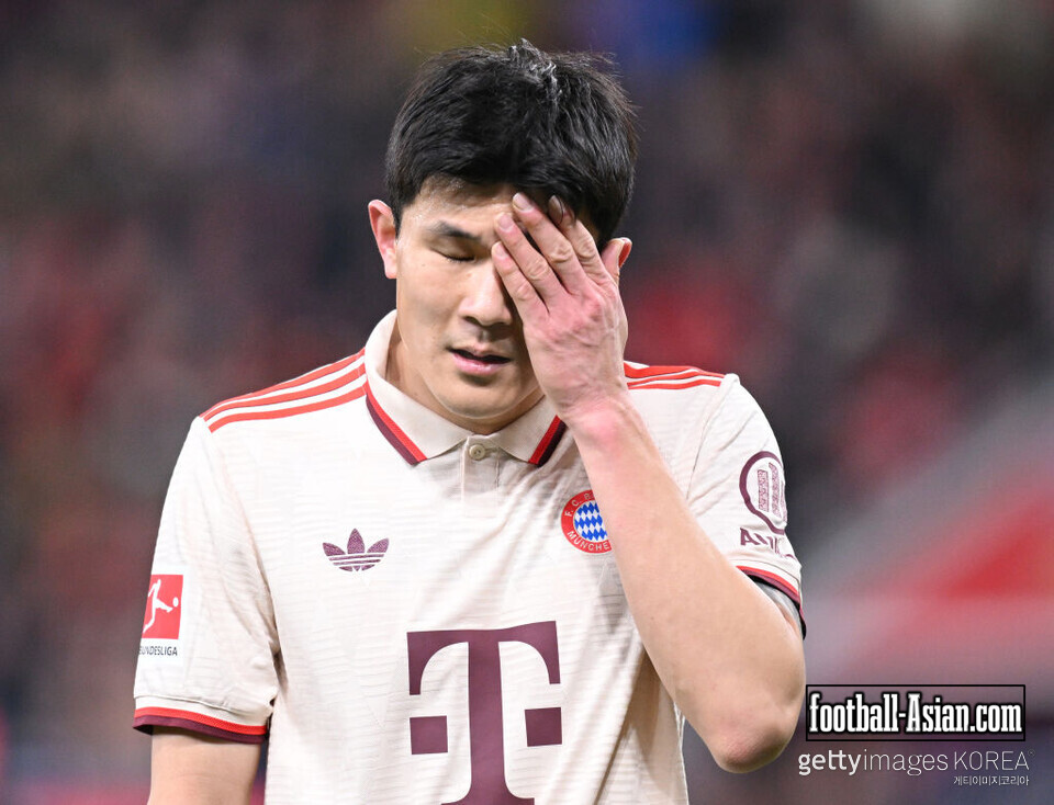 LEVERKUSEN, GERMANY - FEBRUARY 15: Kim Min-Jae of Bayern Munich looks on during the Bundesliga match between Bayer 04 Leverkusen and FC Bayern München at BayArena on February 15, 2025 in Leverkusen, Germany. (Photo by Stuart Franklin/Getty Images)