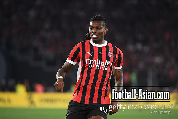 ROME, ITALY - MAY 14: Rafael Leao of AC Milan looks on during the Coppa Italia Final match between AC Milan and Bologna at Stadio Olimpico on May 14, 2025 in Rome, Italy. (Photo by Marco Rosi/Getty Images)