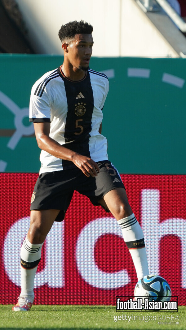 SAARBRUECKEN, GERMANY - SEPTEMBER 8: Tan-Kenneth Schmidt of U21 Germany during the International Friendly game between U21 Germany and U21 Ukraine at Ludwigspark Stadion on September 8, 2023 in Saarbruecken, Germany. (Photo by Andreas Schlichter/Getty Images for DFB)