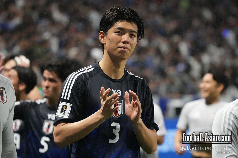 SUITA, JAPAN - JUNE 10: Kota Takai of Japan applauds supporters after the FIFA World Cup Asian Third Qualifier Group C match between Japan and Indonesia at Panasonic Stadium Suita on June 10, 2025 in Suita, Osaka, Japan. (Photo by Koji Watanabe/Getty Images)