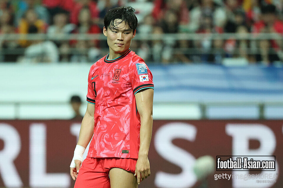 SEOUL, SOUTH KOREA - JUNE 10: Oh Hyeongyu of South Korea looks on during the FIFA World Cup Asian Third Qualifier Group B match between South Korea and Kuwait at Seoul World Cup Stadium on June 10, 2025 in Seoul, South Korea. (Photo by Chung Sung-Jun/Getty Images)