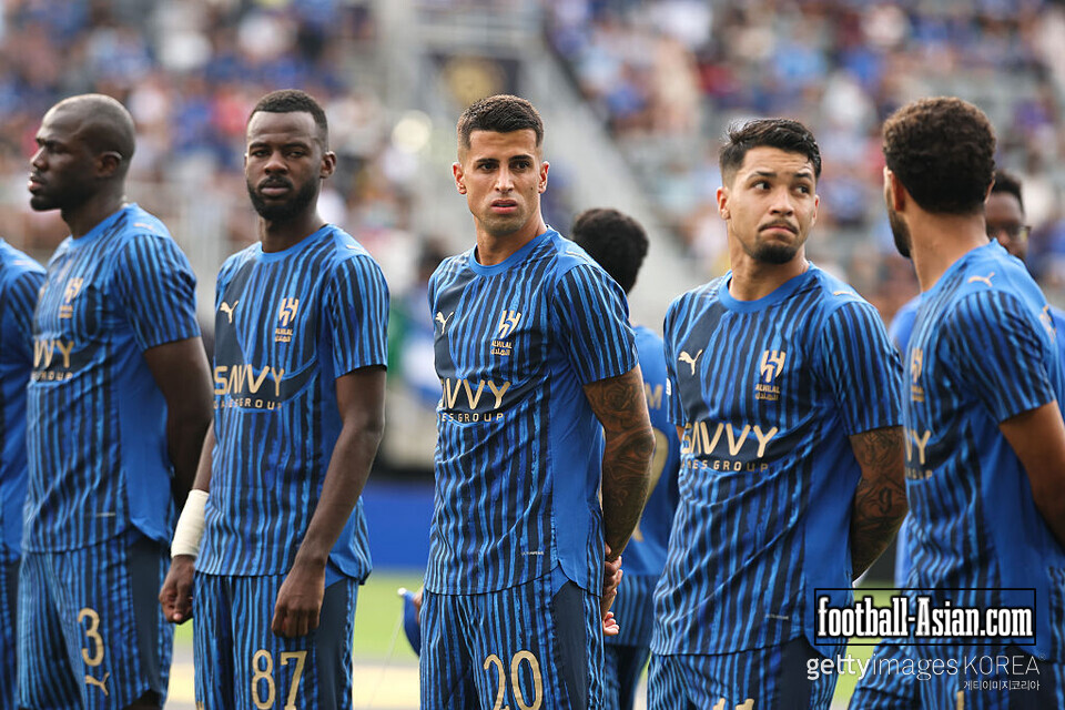 WASHINGTON, DC - JUNE 22: Joao Cancelo #20 of Al Hilal looks on prior to the FIFA Club World Cup 2025 group H match between FC Red Bull Salzburg and Al Hilal at Audi Field on June 22, 2025 in Washington, DC. (Photo by Michael Reaves/Getty Images)