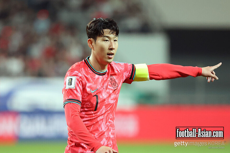 SEOUL, SOUTH KOREA - JUNE 10: Son Heung Min of South Korea in action during the FIFA WOrld Cup Asian Third Qualifier Group B match between South Korea and Kuwait at Seoul World Cup Stadium on June 10, 2025 in Seoul, South Korea. (Photo by Chung Sung-Jun/Getty Images)